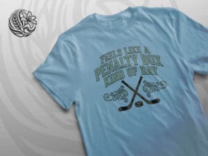 Penalty Box T-shirt in organic cotton with colour options for hockey fans and everyday wear